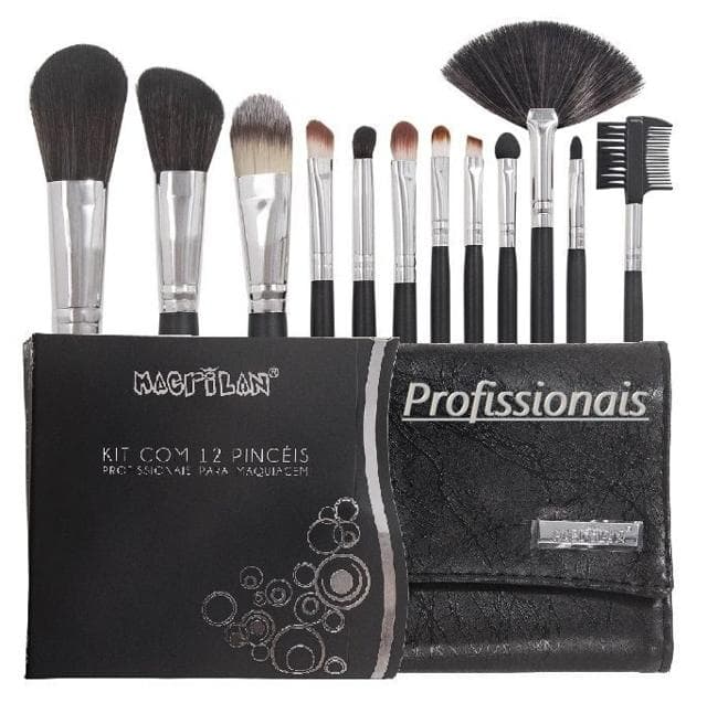 Kit Macrilan KP1-2D com 12 Pincéis e Bolsa