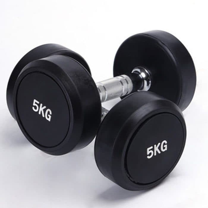 Par de Halteres Hexagonais Emborrachados 5kg Cada