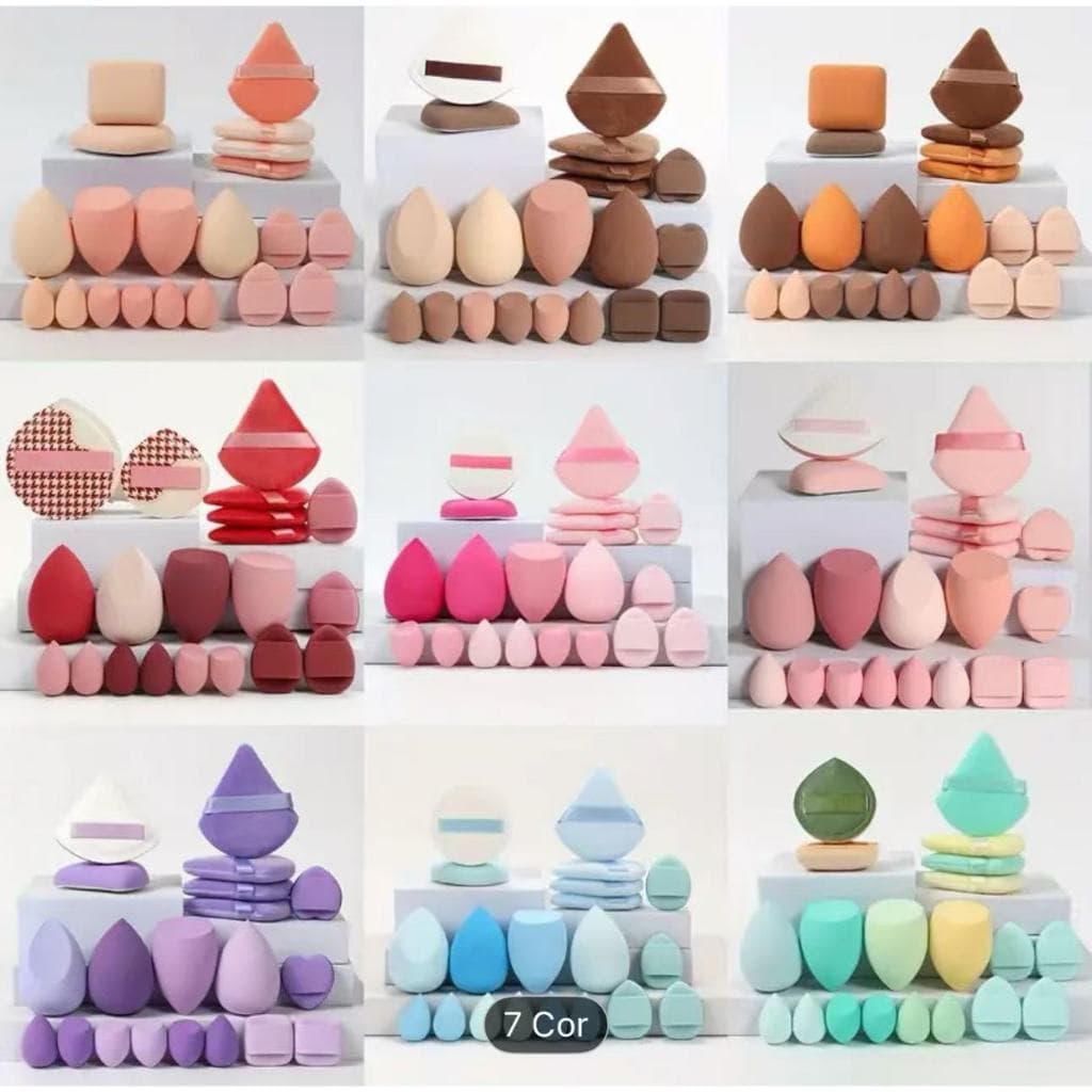 Kit de esponjas para maquiagem — 12 unidades